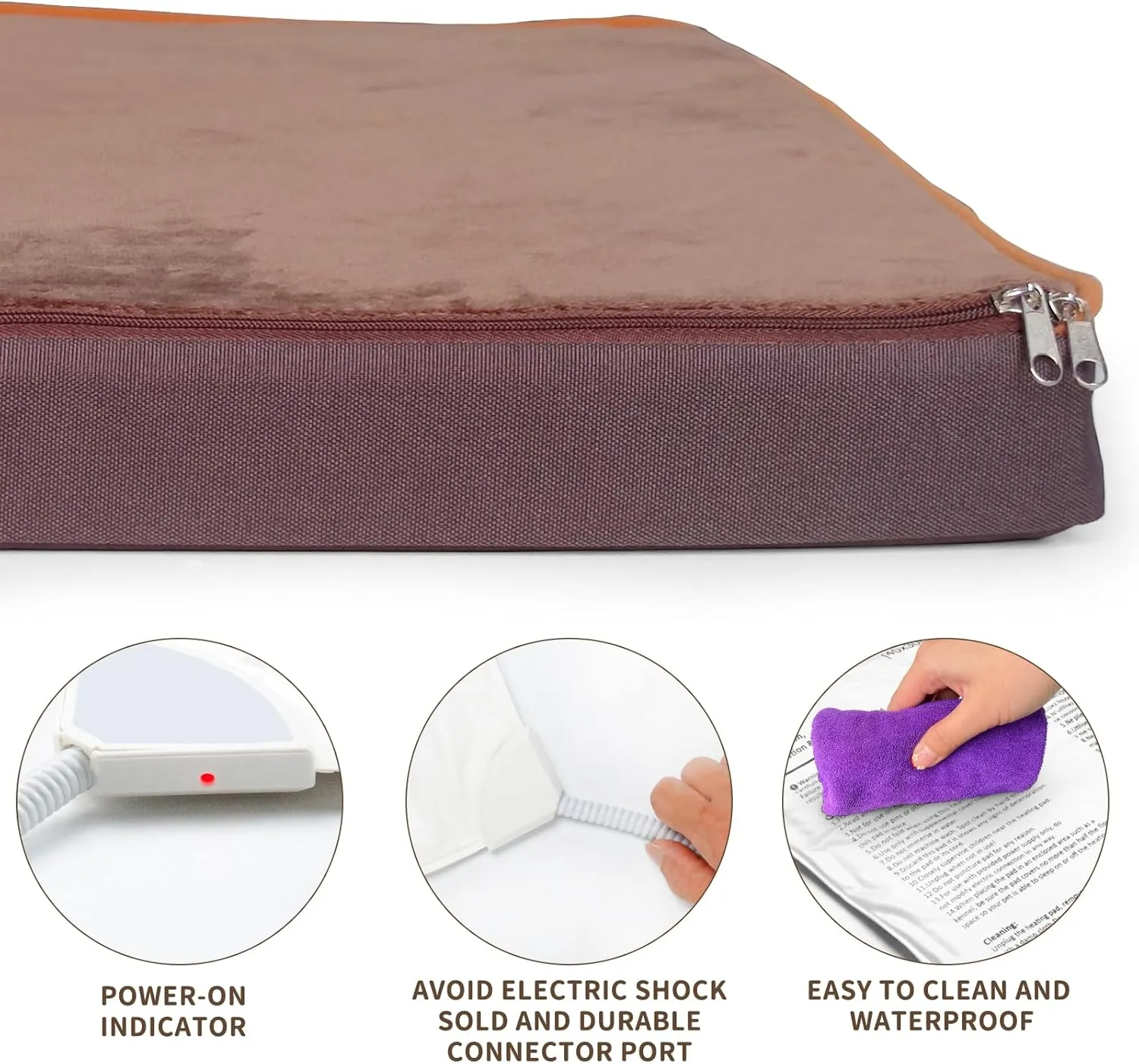NAMOTEK Outdoor Heated Pet Bed for Cats Dog in Winter with Orthopedic Foam Base Auto Constant Temperature Electric Heating Pad & Waterproof Liner for Dog House Cabin Cot Doorway(31" Lx19 Wx1.7 Th)