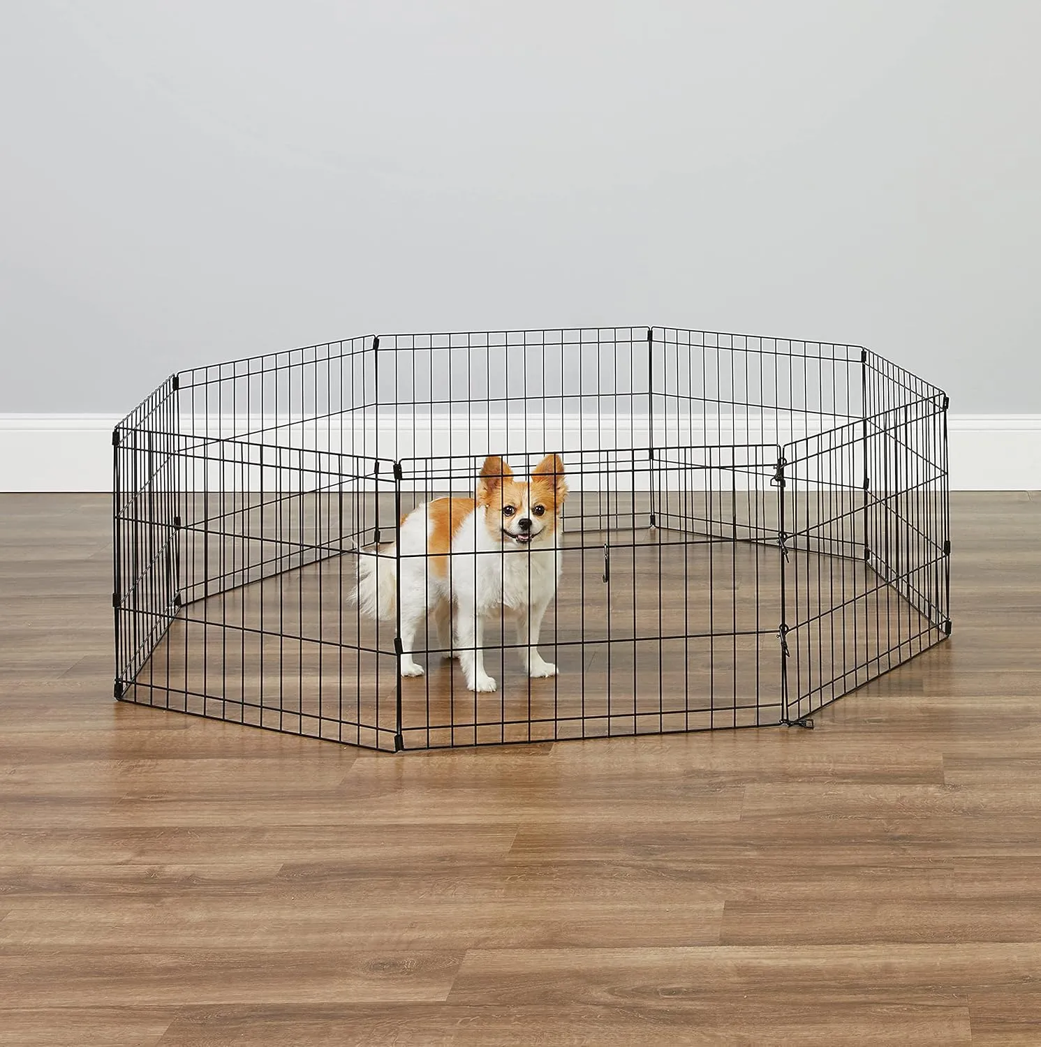 New World Dog Exercise Pen & Playpen, 24" W X 18" H, No Door, Black B550-18