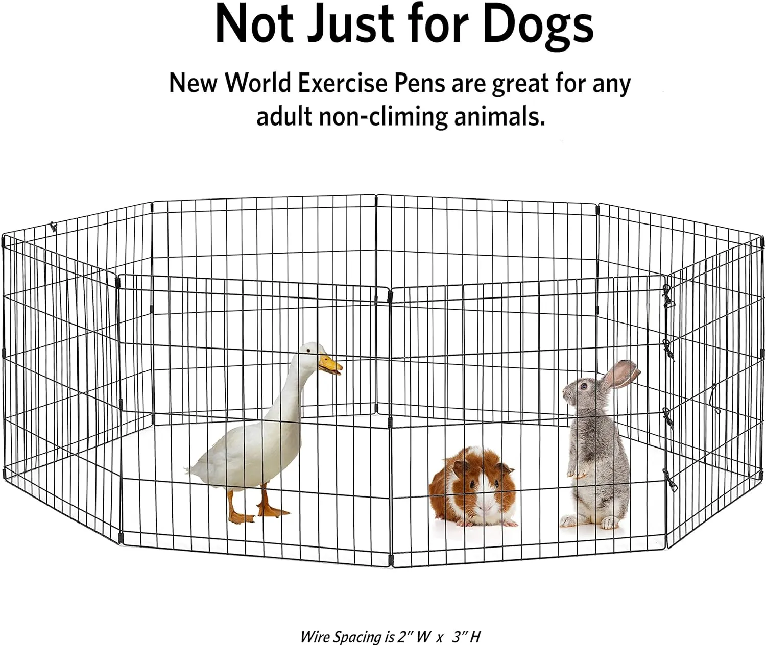 New World Dog Exercise Pen & Playpen, 24" W X 18" H, No Door, Black B550-18