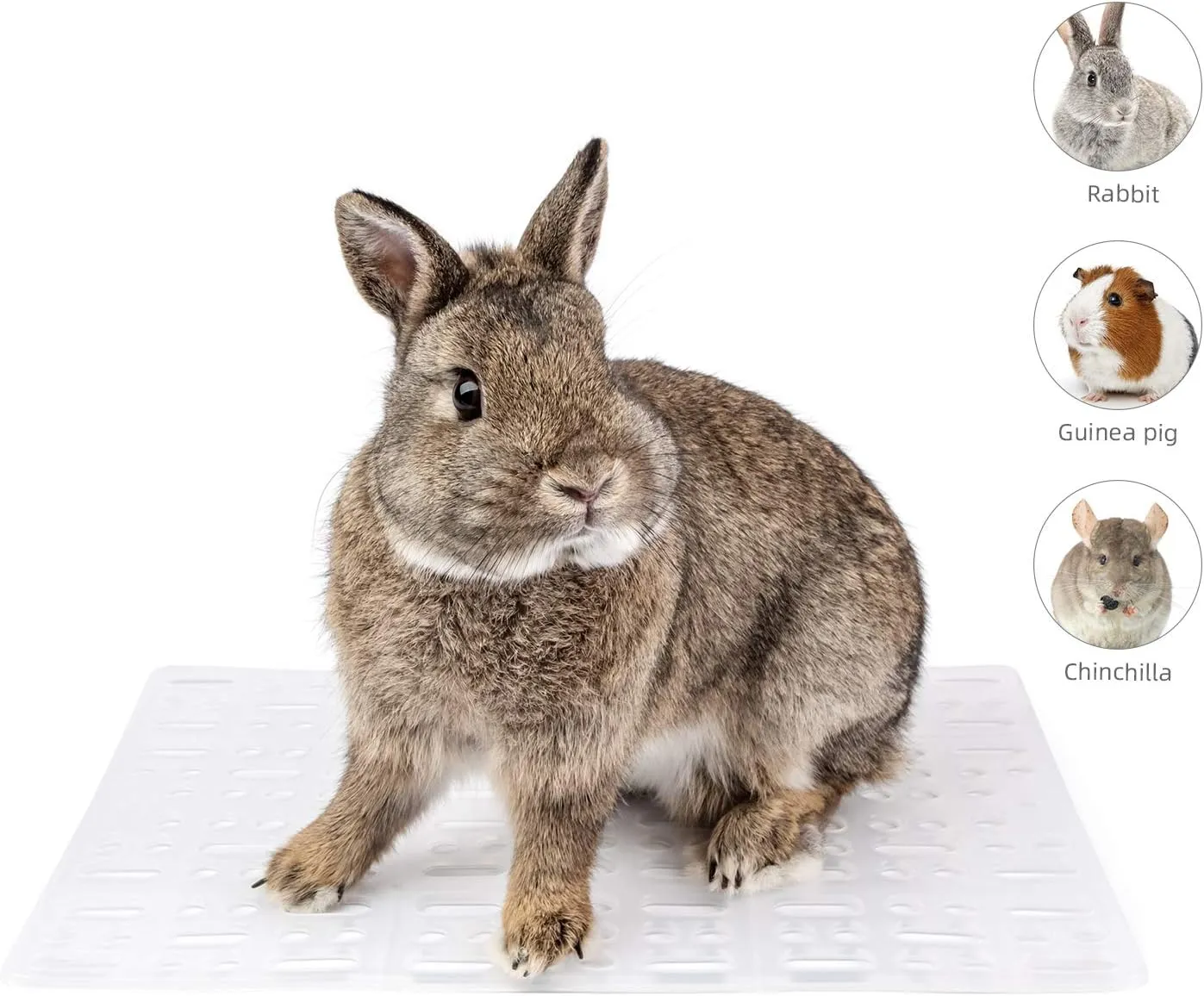 Niteangel 2 Pieces Rabbit Playpen Feet Mats for Cage, Comes with 4 Fixed Tabs (White)