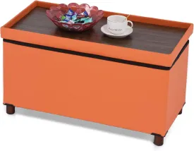 Ottoman Storage Bench for Living Room Storage Ottoman with Tray Bedroom Foot Stool Coffee Table with Legs end of Bed Faxu Leather 30" Inch