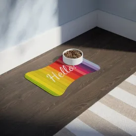 Personalize Pet Food Mat - Rainbow Patterns