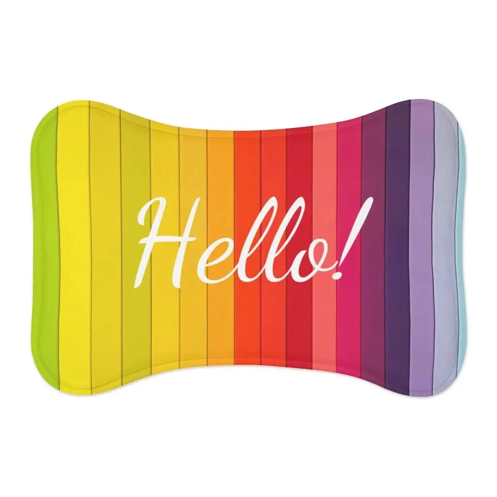 Personalize Pet Food Mat - Rainbow Patterns
