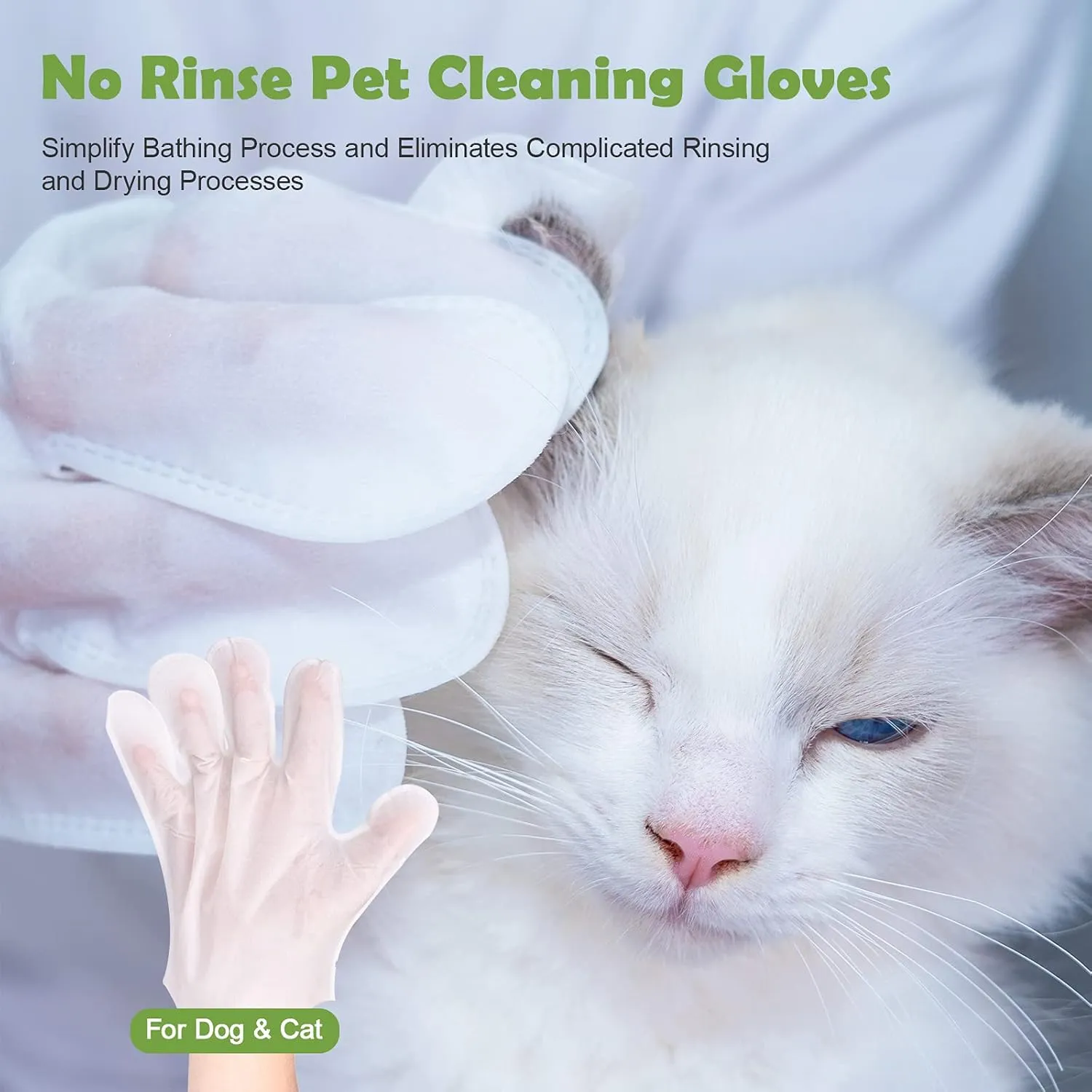 Pet Grooming Glove - Gentle Deshedding Brush Glove, Pet Bathing Wipes - Enhanced Five Finger Design - Daily Care and Traveling - Perfect for Dog & Cat with Long & Short Fur(14pcs/2-Pack)