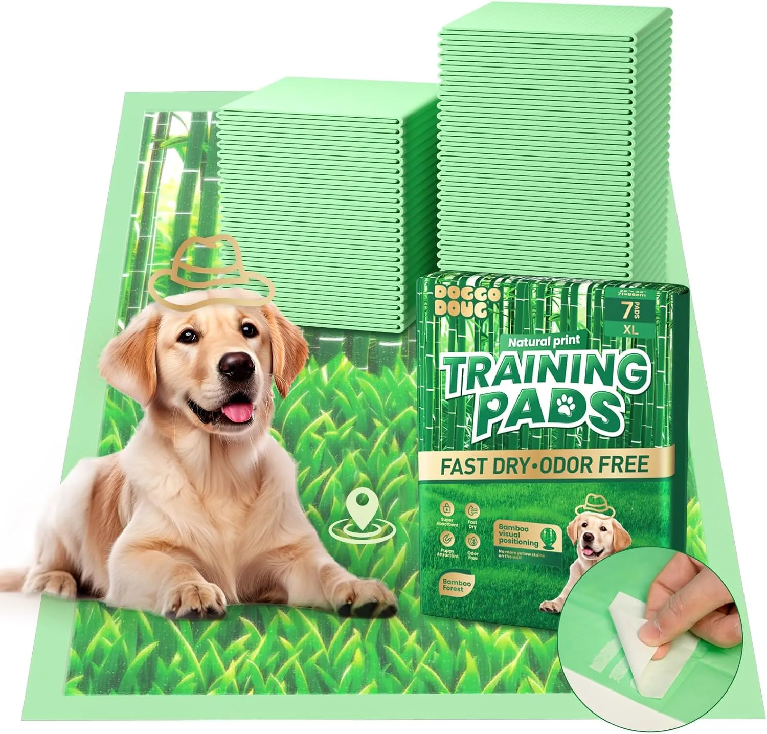 Puppy Pads XL Extra Large 28"x34" Pee Pads for Dogs Potty Training Super Absorbent & Leak-Proof Design Odor Eliminating Pee Pads for Dogs 6-Layer Standard Absorbency Dog Pee Pads(7 Counts)