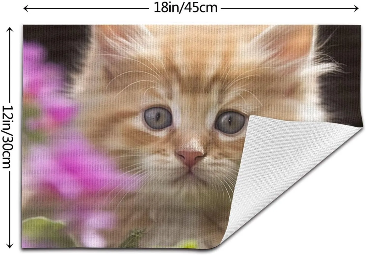 PVC Woven Placemats Set of 1 PCS, Cute Cat Placemat for Dining Table, Heat Resistant Non-Slip Kitchen Place Mats Washable Indoor Outdoor Table Mats 12x18 Inch