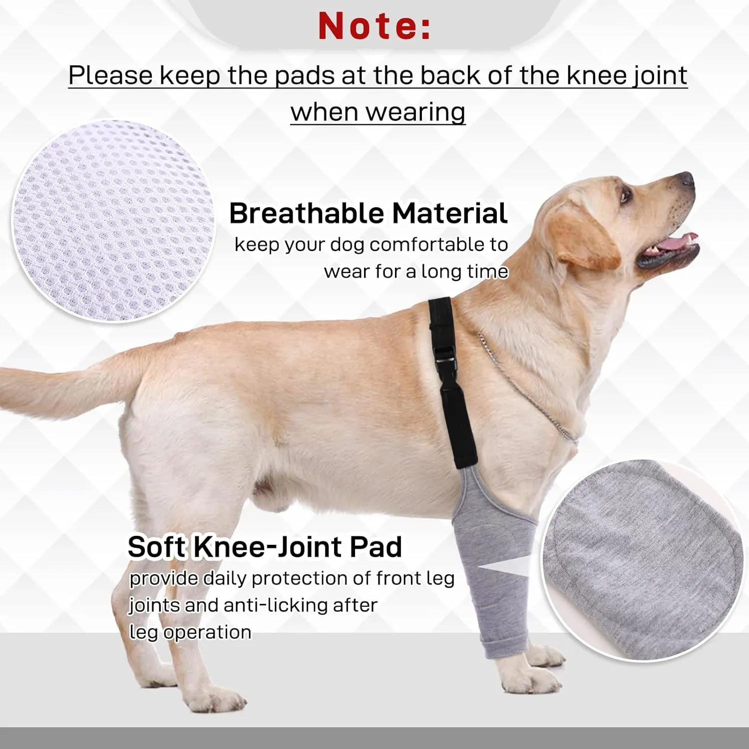 Recovery Suit Front Legs, Dog Sleeve After Surgery With Elastic Band, Protective Elbow Protector for Medium Large Dogs, Cone Alternative to Stop Licking Leg Wounds, Grey, L