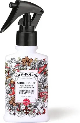 Sole-Pourri Shoe   Foot Funk-Fighting Odor Freshener Spray, Cedarwood Eucalyptus, 3.4 Fl Oz