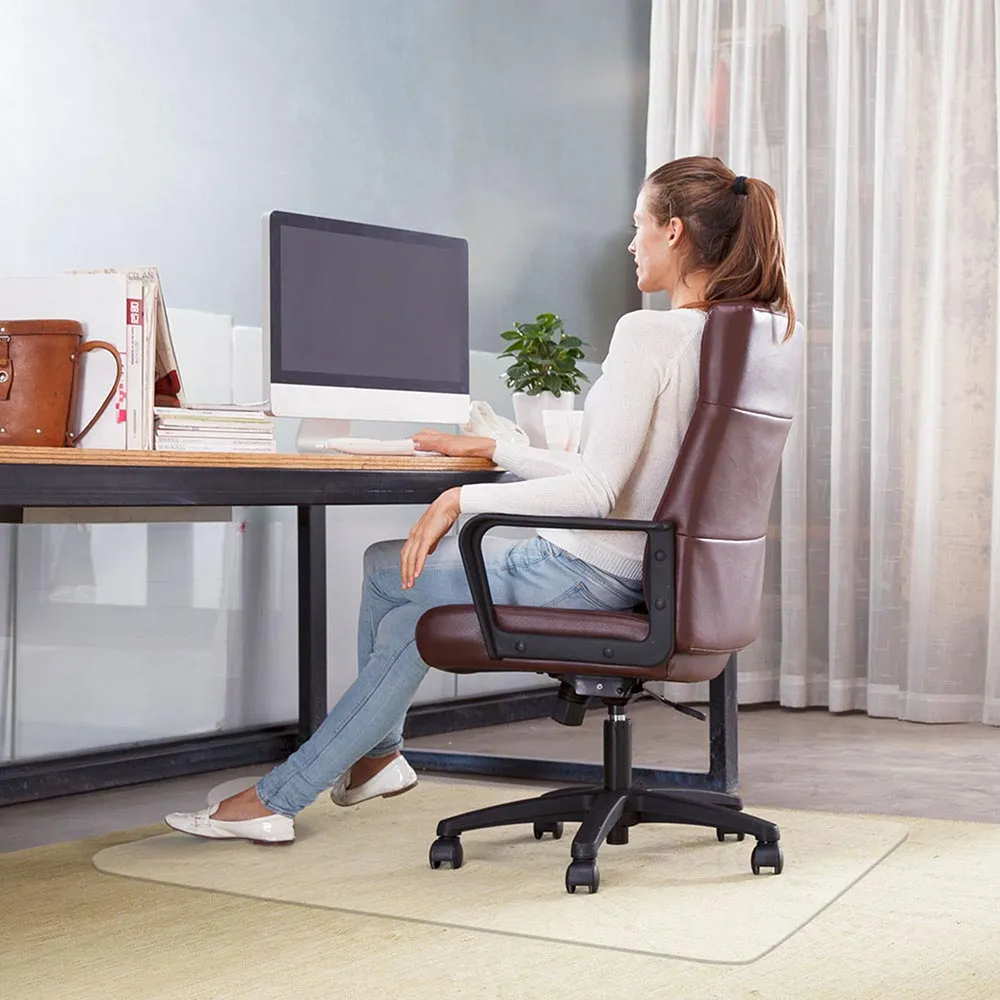 TheLAShop 48" x 36" (1/16" Thick) PVC Chair Mat Hardwood Floor Protector No Lip