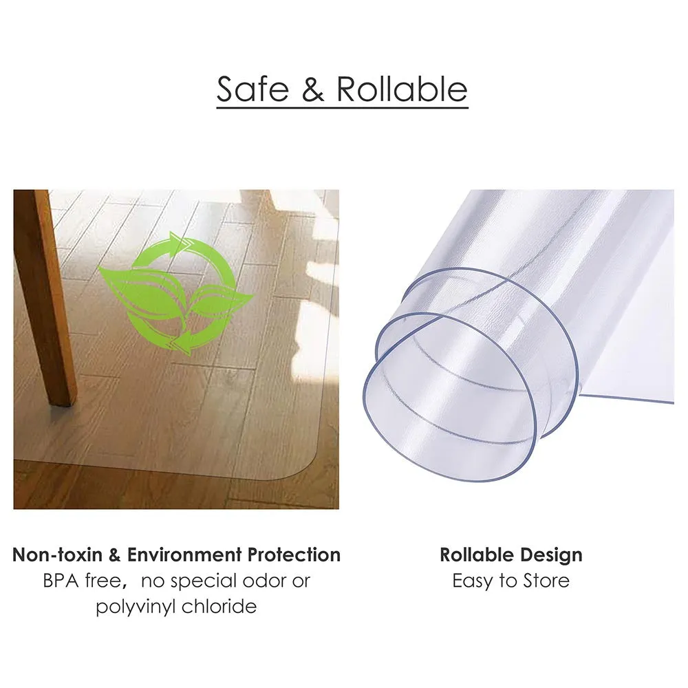 TheLAShop 48" x 36" (1/16" Thick) PVC Chair Mat Hardwood Floor Protector No Lip