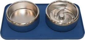 Trot Pets Premium Dog Bowls | Stainless Steel Bowl Set for Small, Medium, or Large Dogs | Non-Slip Food and & Water Slow Feeder | Durable, BPA-Free, Anti-Skid, Dishwasher Safe (Cobalt, Small)