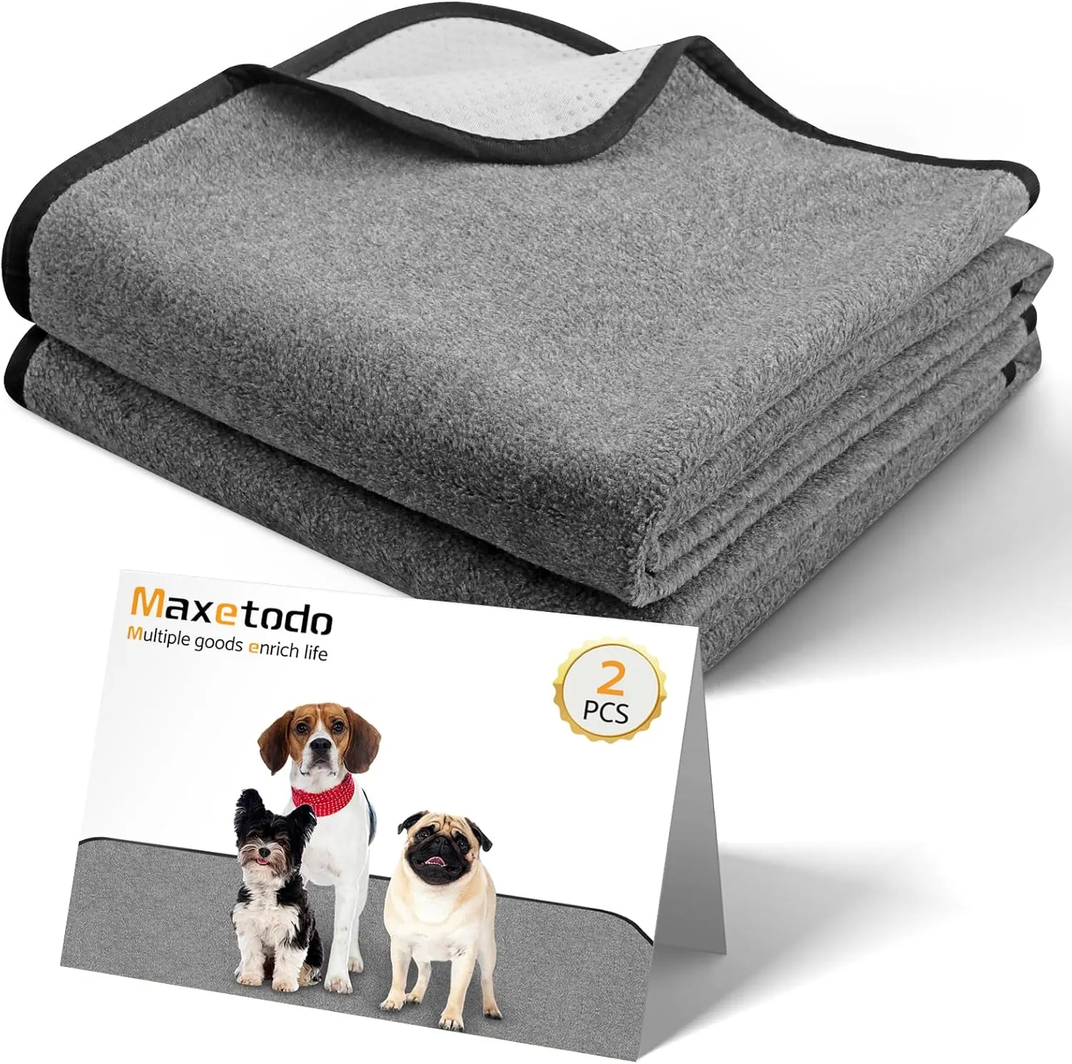 Washable Pee Pads for Dogs 48 X 48 Inch 2 Pack Reusable Pet Puppy Pee Pads Non Slip Super Absorbent Training Incontinence Pads for Puppies,Cats,and Incontinence for Home,Car,Bed,and Camping