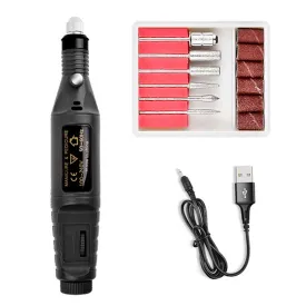 Yimart USB Electric Nail Drill, Professional Nail File, 6Pcs Nail Drill Bits Kit, Black